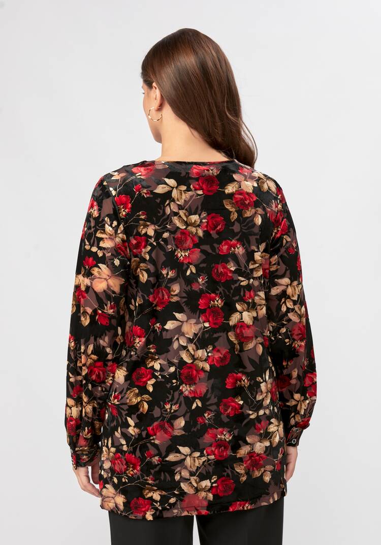 Блуза с бархатным принтом шир.  750, рис. 4