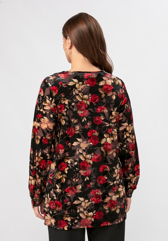 Блуза с бархатным принтом шир.  580, рис. 4