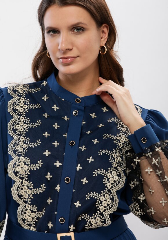 Платье с ажурным кружевом шир.  580, рис. 38