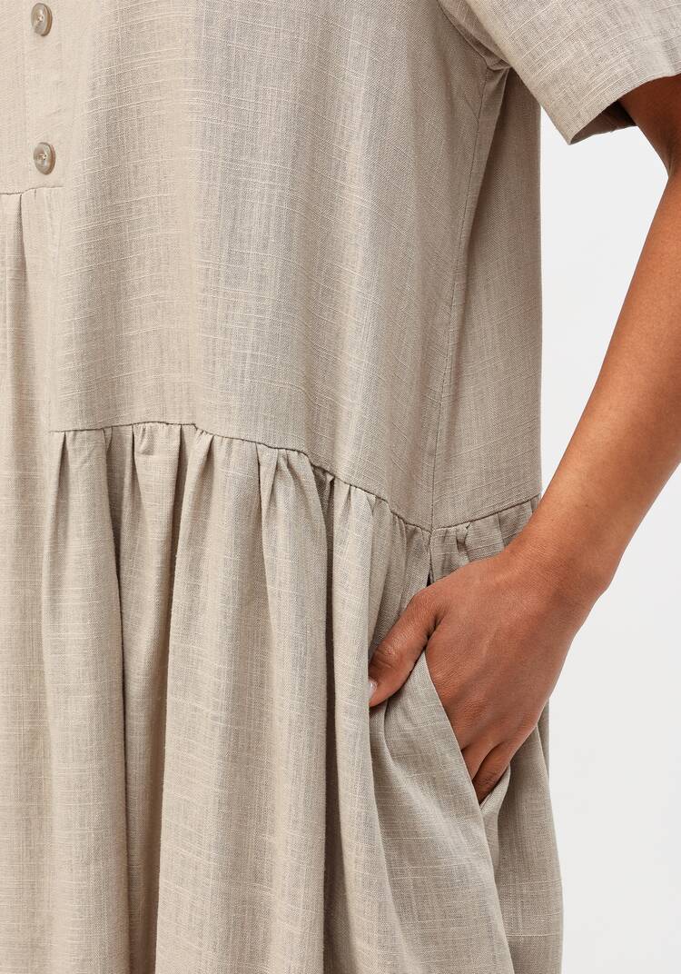 Платье с декоративной планкой и пуговицами шир.  750, рис. 5