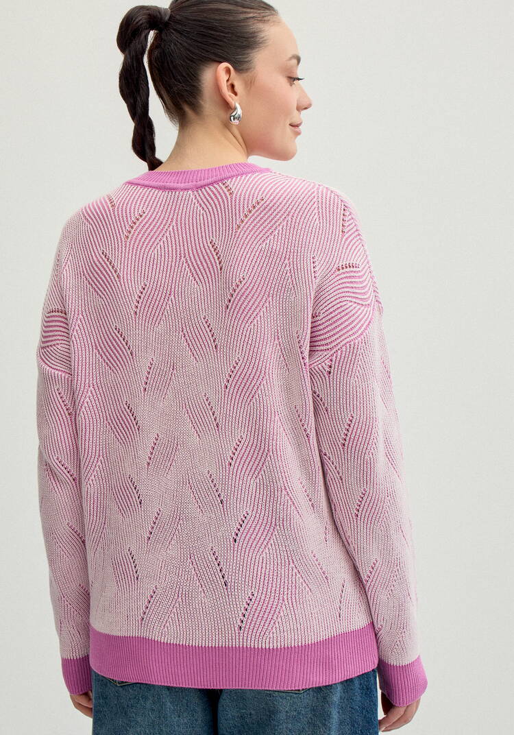 Джемпер с фактурным орнаментом шир.  750, рис. 34