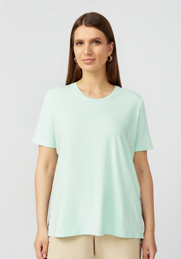 Блуза в комбинации из двух тканей шир.  580, рис. 4