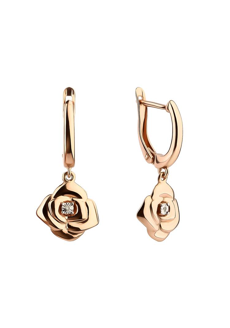 Серьги серебряные Бриллиантовая роза шир.  750, рис. 2