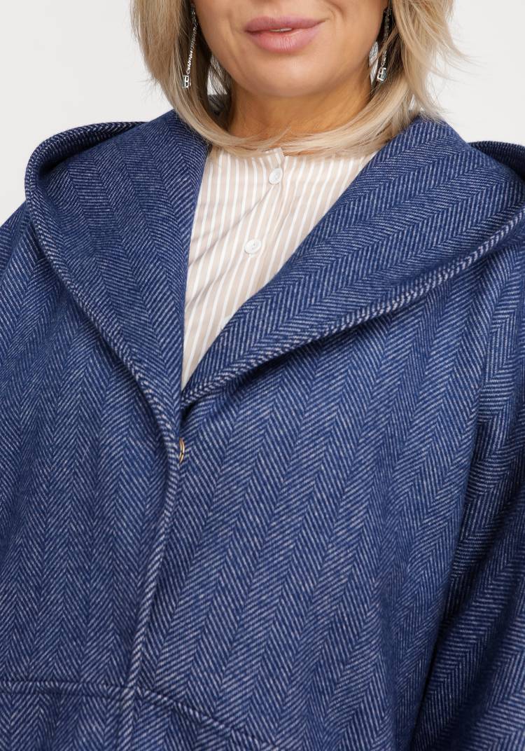 Пончо свободного кроя с капюшоном шир.  750, рис. 6