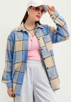 Рубашка в клетку с накладным карманом