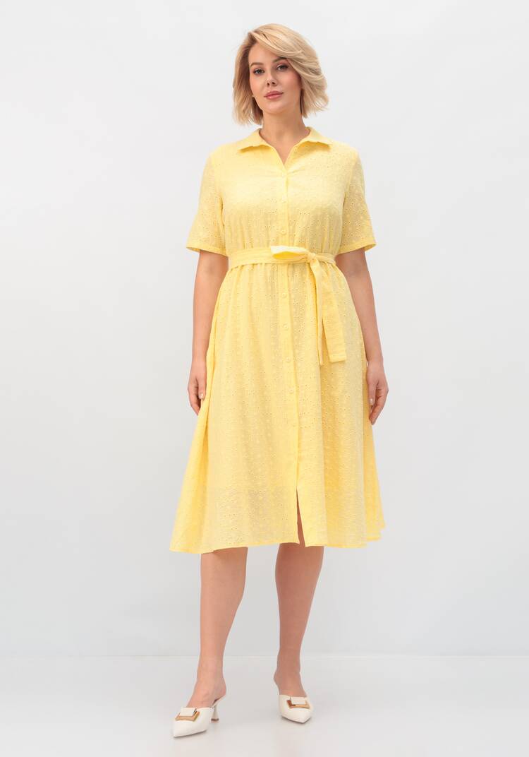 Платье из хлопка с поясом шир.  750, рис. 37