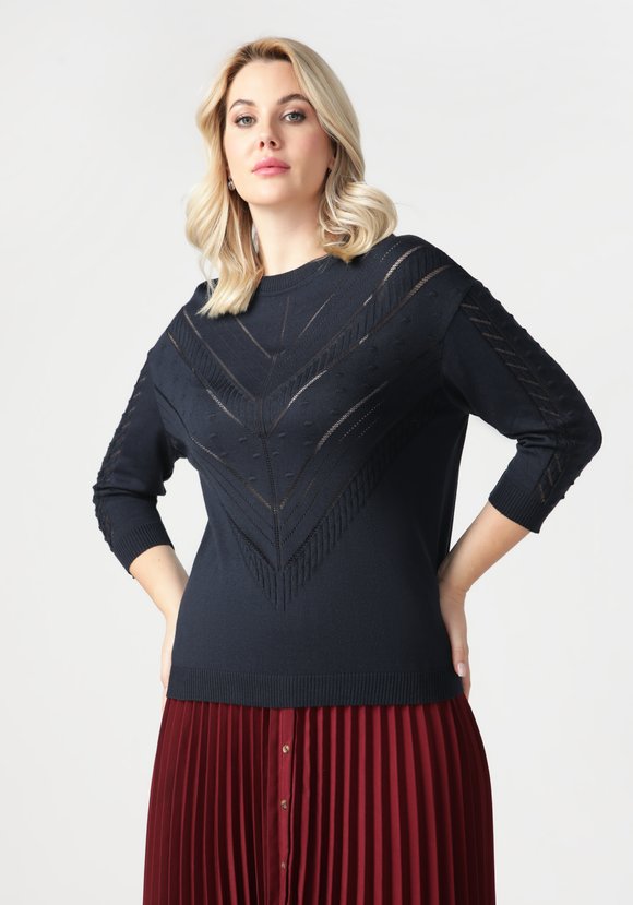 Джемпер ажурный со спущенным рукавом шир.  580, рис. 20