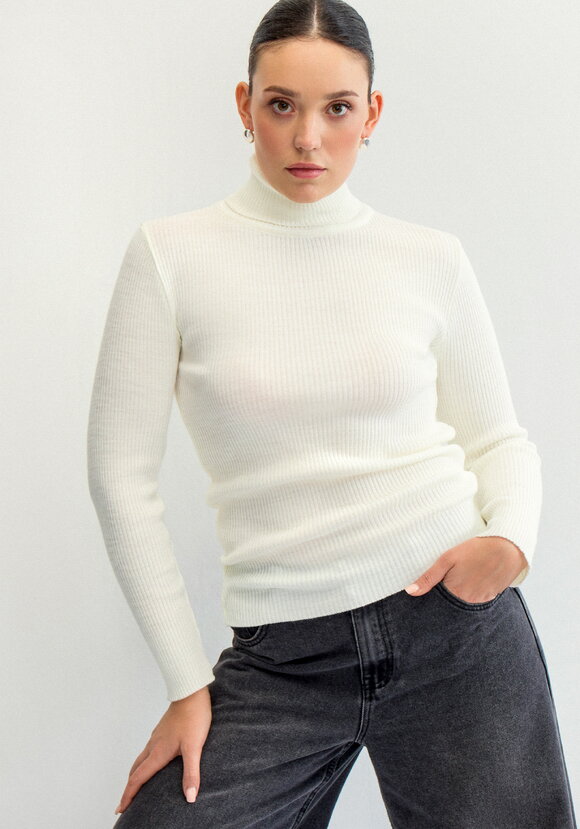 Водолазка в рубчик с высокой горловиной шир.  580, рис. 36