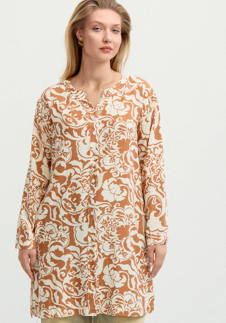 Блуза удлинённая с карманами шир.  750, рис. 4