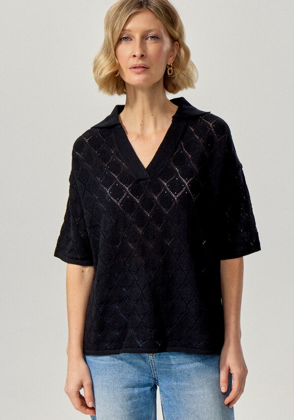 Джемпер-поло с ажурным рисунком шир.  580, рис. 23