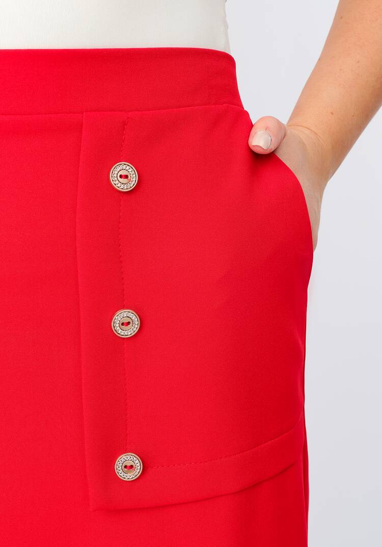 Юбка прямая на эластичном поясе с пуговицами шир.  750, рис. 5