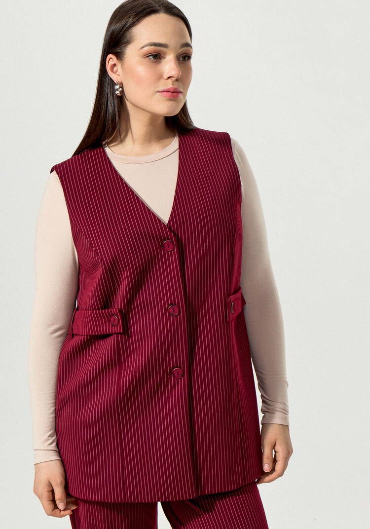 Жилет в полоску на пуговицах шир.  750, рис. 6