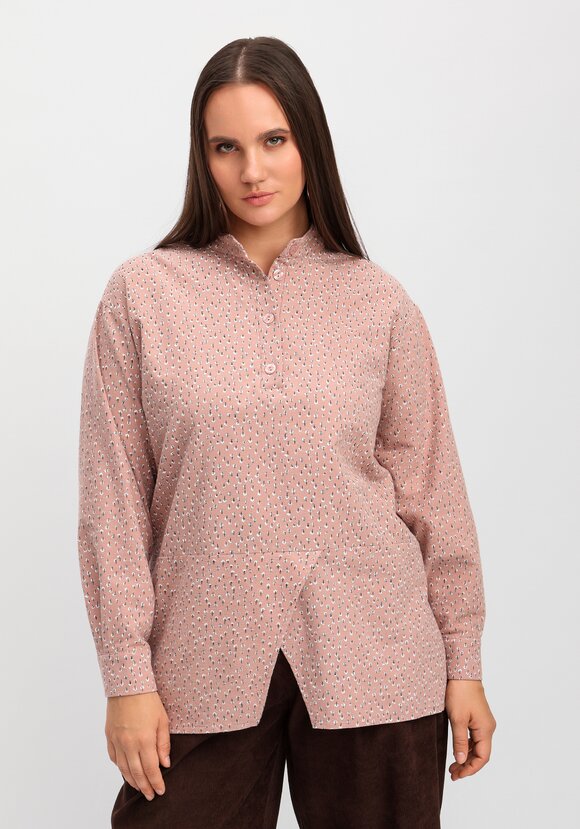 Блуза с воротником-стойкой свободного кроя шир.  580, рис. 9