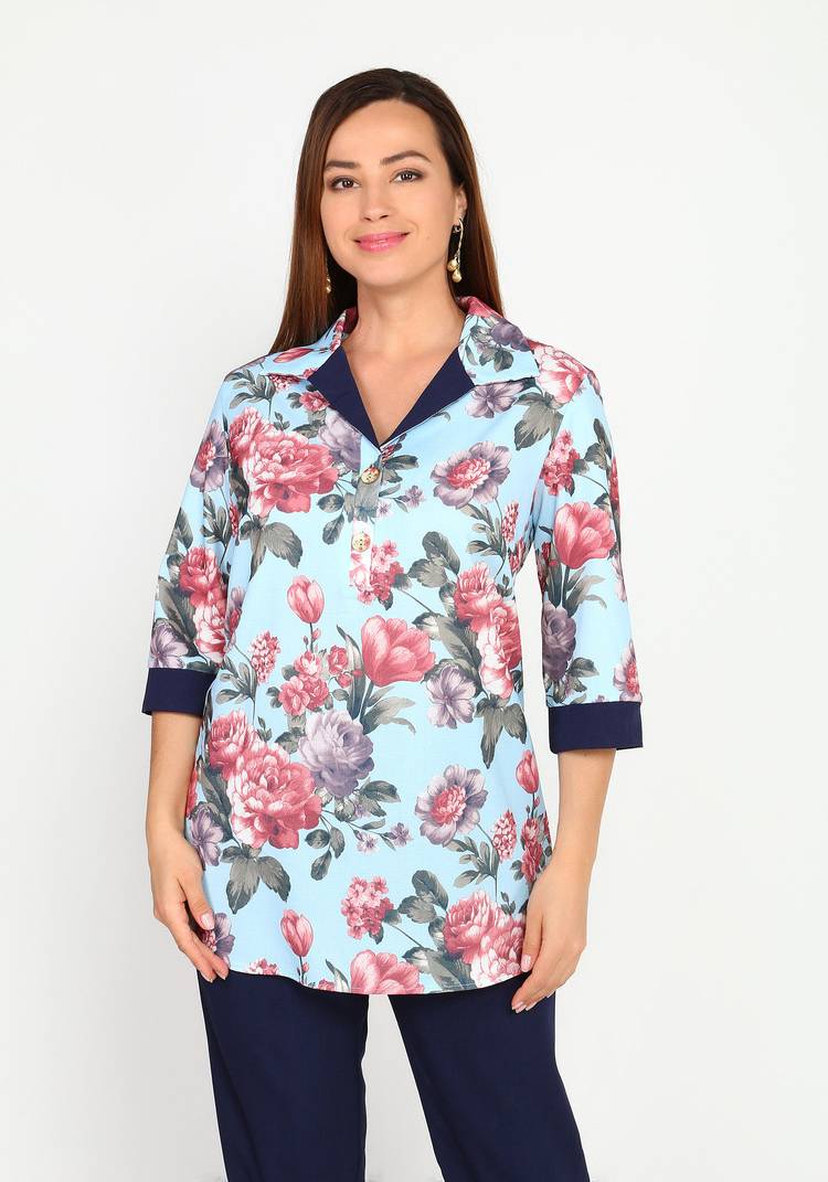 Костюм: брюки и блуза с отложным воротом шир.  750, рис. 4