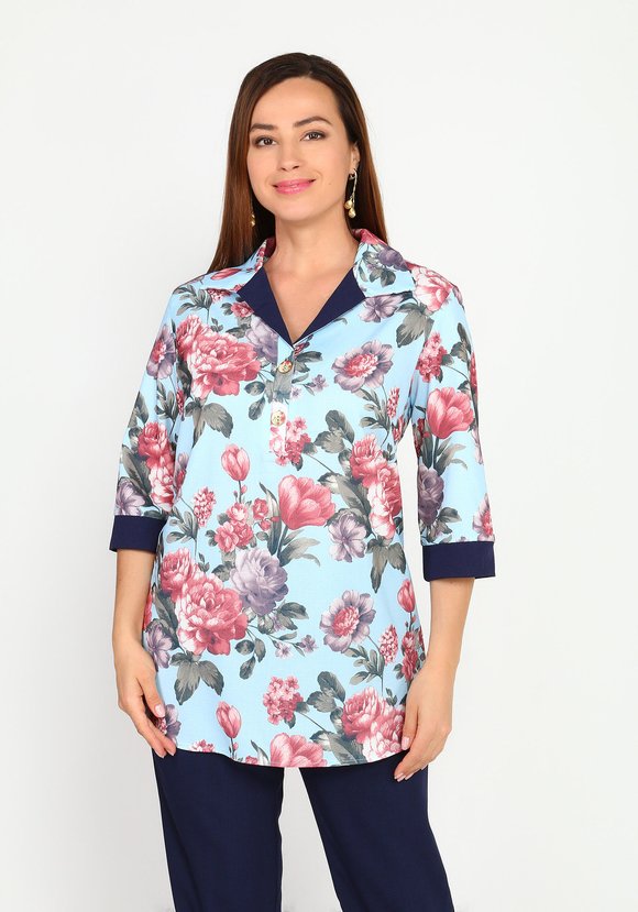 Костюм: брюки и блуза с отложным воротом шир.  580, рис. 4