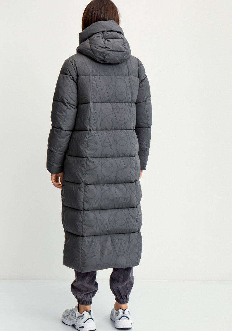 Удлиненный пуховик с капюшоном шир.  750, рис. 11