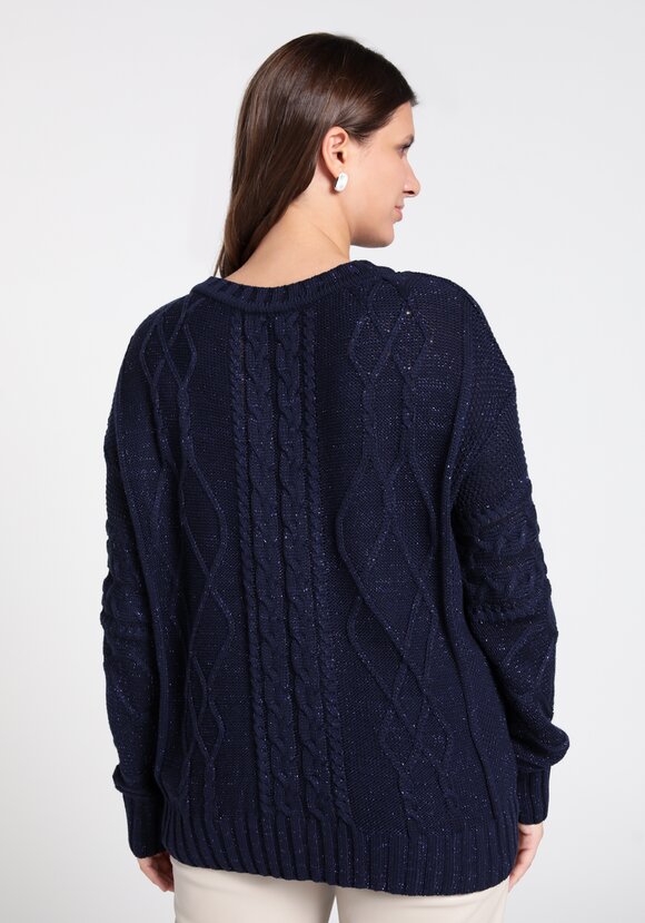 Джемпер с V образным вырезом и косами купить со скидкой в интернет ...