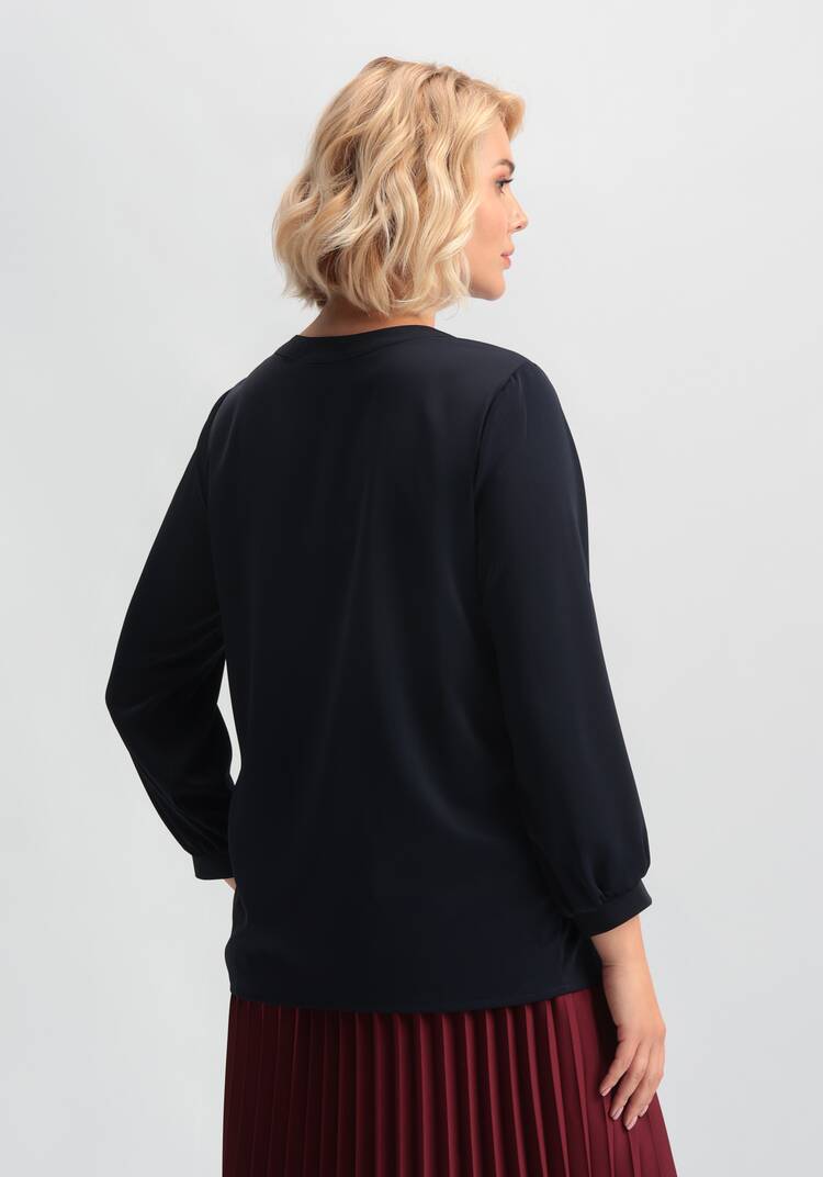 Блуза на пуговицах с декоративными складками шир.  750, рис. 20