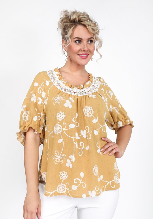 Блуза из хлопка с вышивкой шир.  580, рис. 2