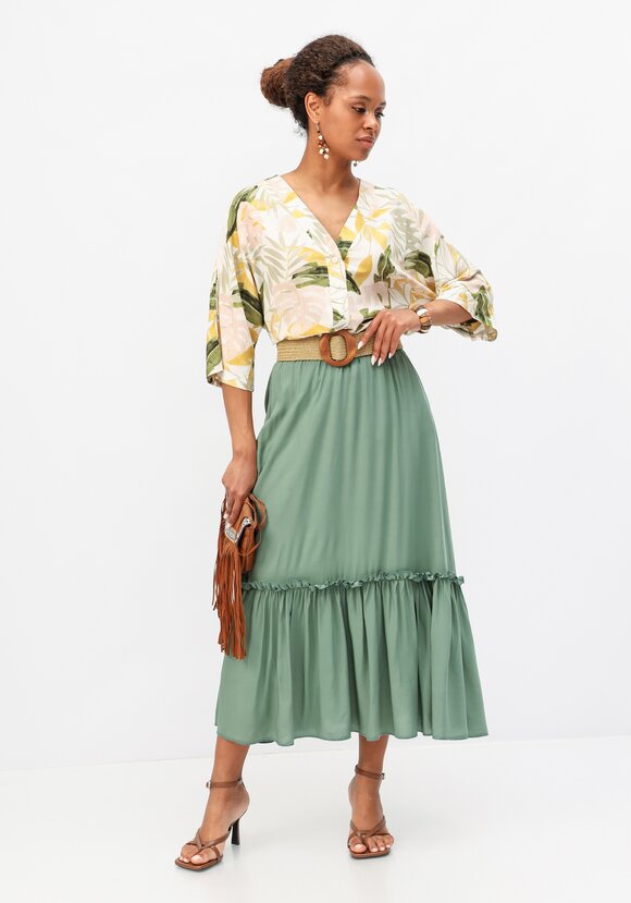 Юбка на эластичной ленте с ярусами шир.  580, рис. 2