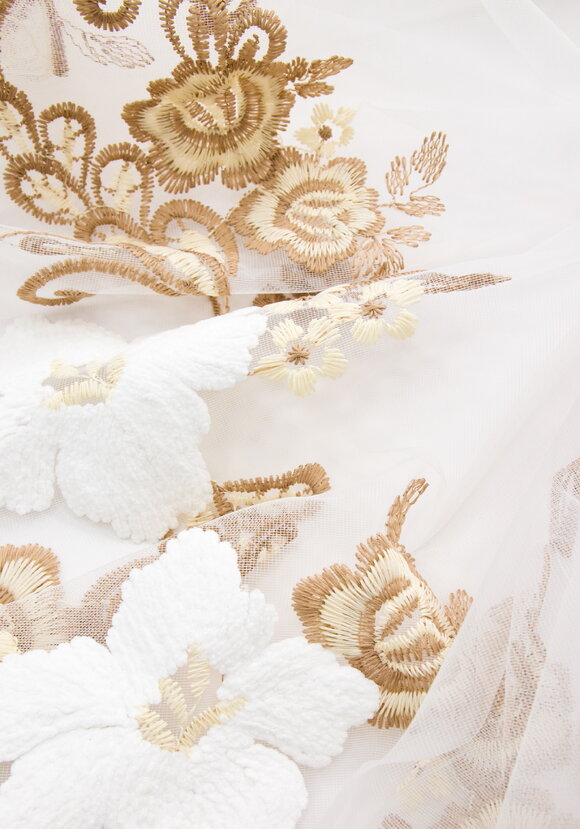 Тюль с вышивкой Белый цветок шир.  580, рис. 15