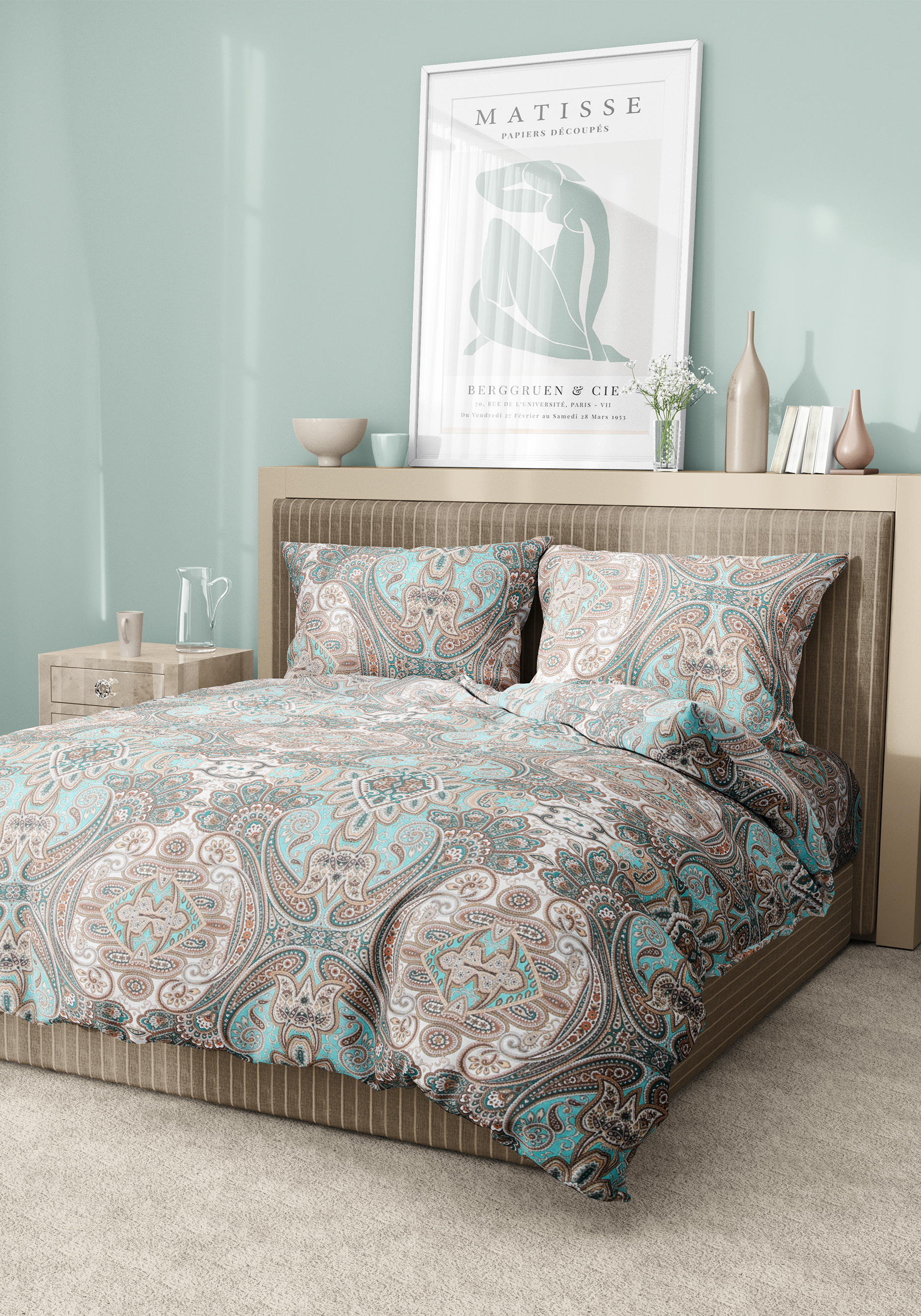 

КПБ бязь "Малахит", Голубой