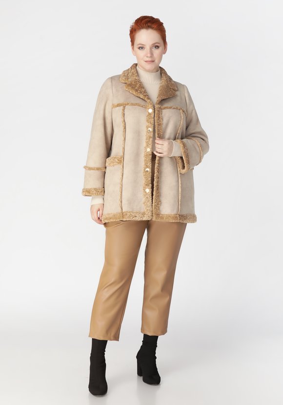 Полупальто из экомеха шир.  580, рис. 16