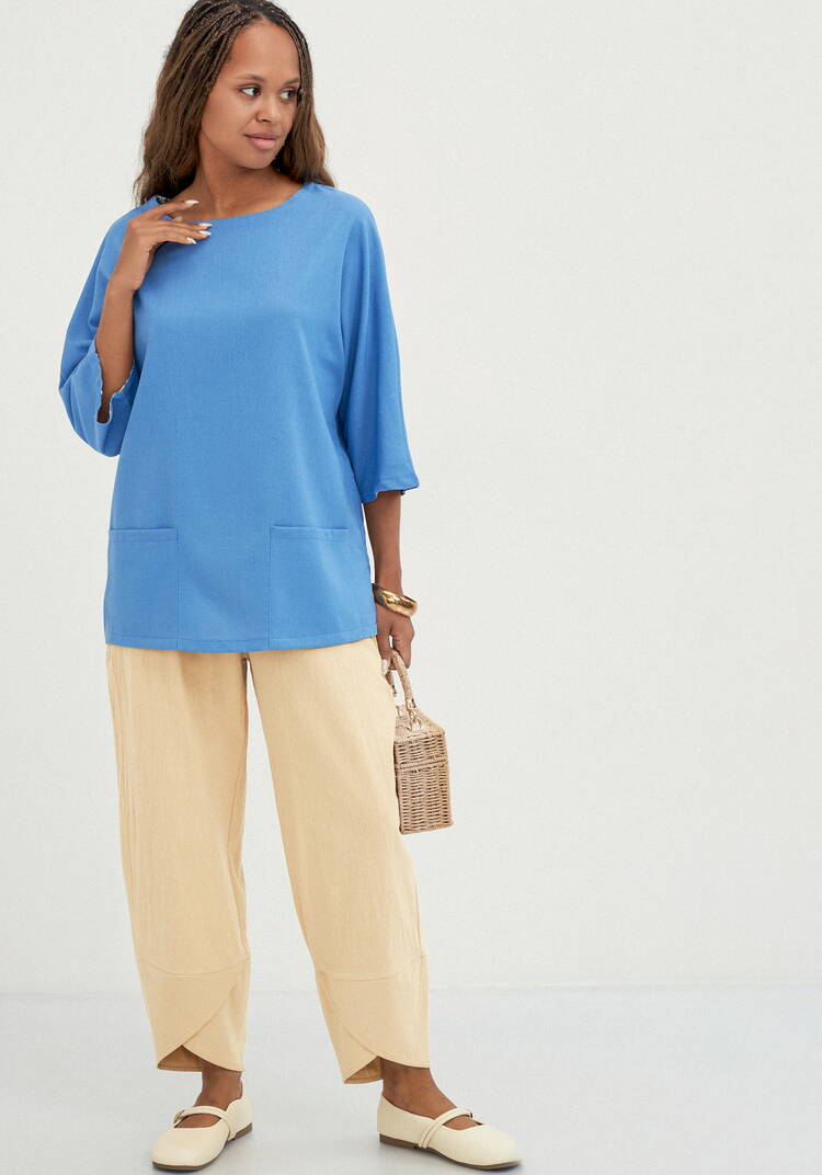 Блуза с контрастной внутренней отделкой шир.  750, рис. 23