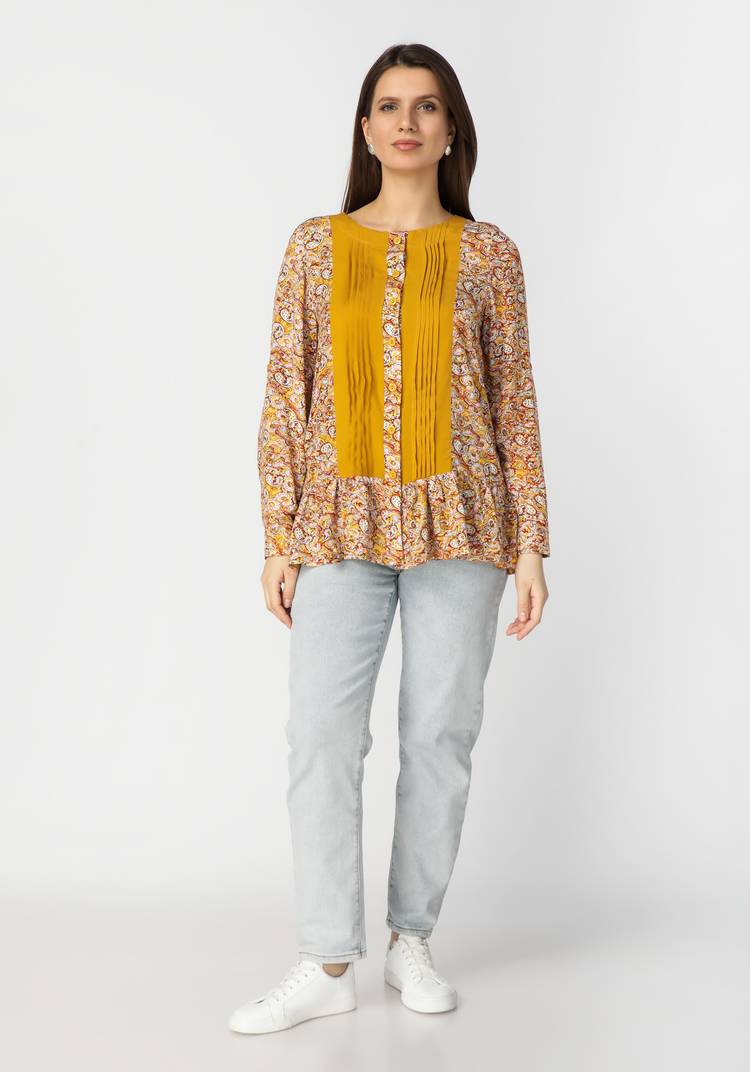 Блуза комбинированная с принтом Пэйсли шир.  750, рис. 2
