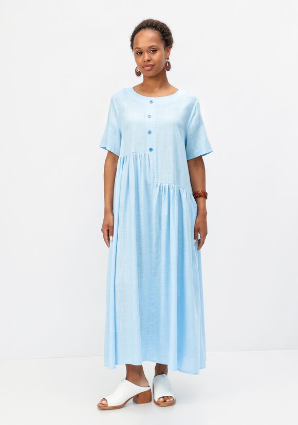 Платье с декоративной планкой и пуговицами шир.  580, рис. 12