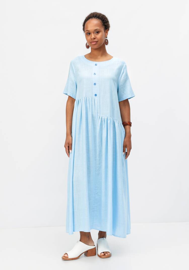 Платье с декоративной планкой и пуговицами шир.  750, рис. 12