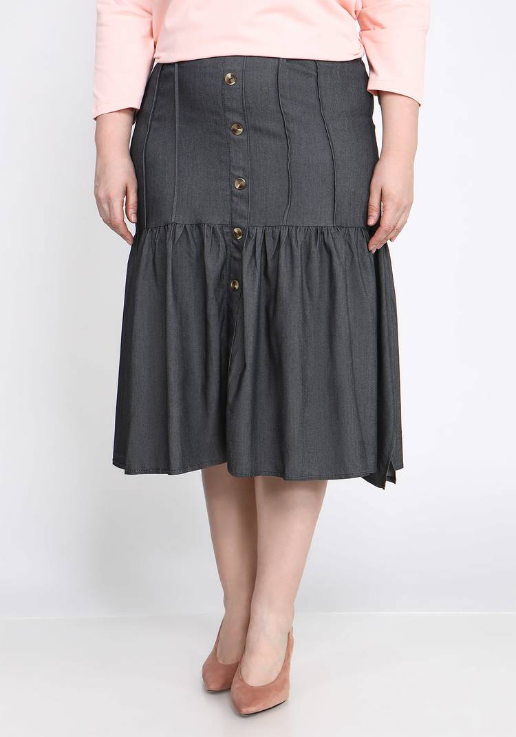 Юбка джинсовая с пуговицами шир.  750, рис. 5