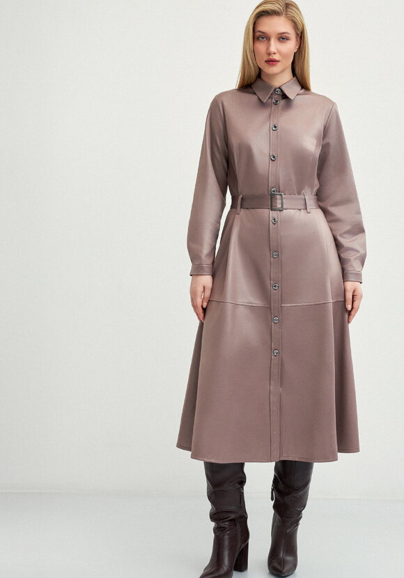 Платье-рубашка трикотажное под кожу шир.  580, рис. 12