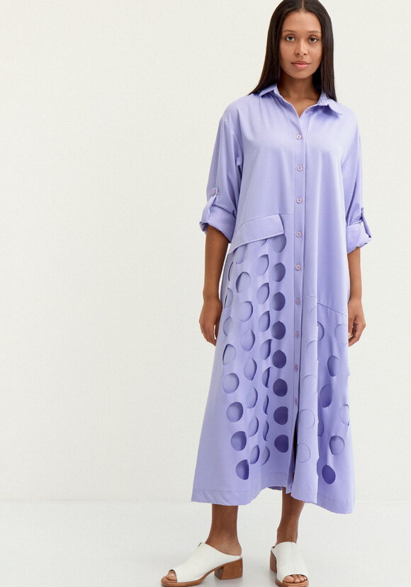 Платье А-силуэта с перфорацией шир.  580, рис. 12