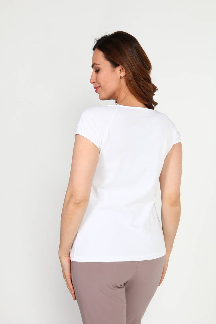 Блуза однотонная с коротким рукавом шир.  750, рис. 2