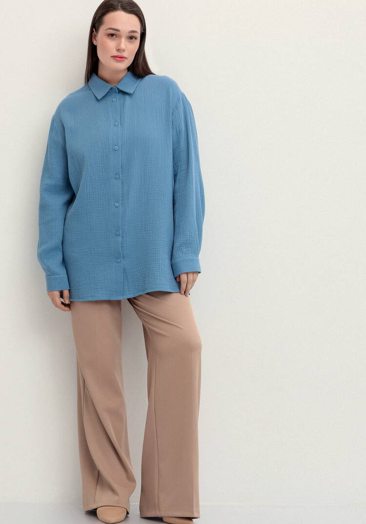 Рубашка муслиновая свободного кроя шир.  750, рис. 8