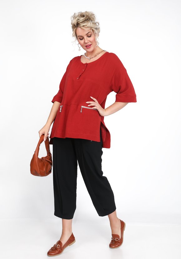 Блуза с карманами на молнии шир.  580, рис. 1