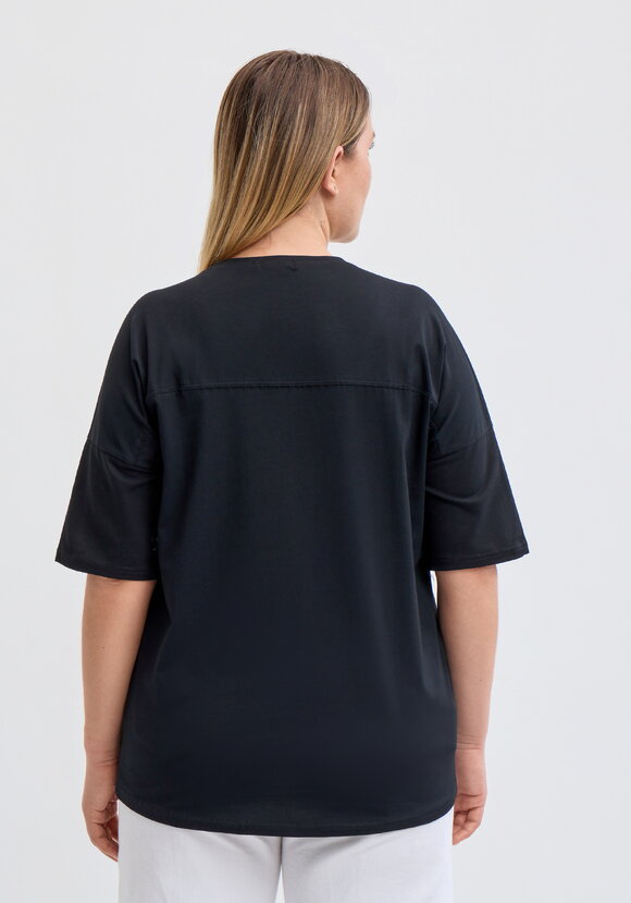 Футболка с цветочным принтом и стразами шир.  580, рис. 23