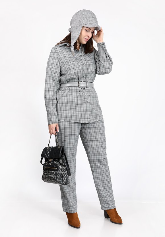 Рубашка прямого силуэта в клетку шир.  580, рис. 11