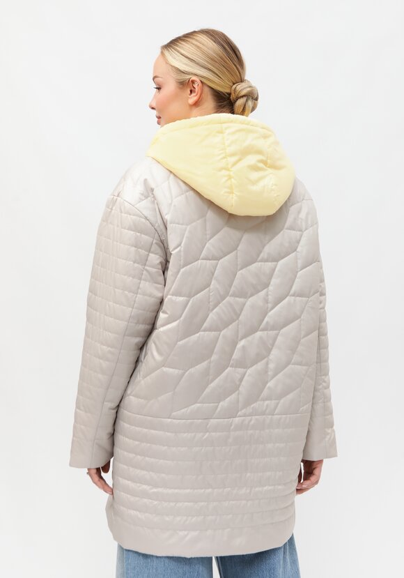 Куртка стеганая с контрастным капюшоном шир.  580, рис. 3