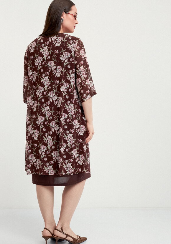 Платье в цветочный принт с шифоном шир.  580, рис. 11