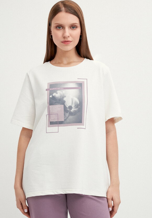 Костюм с флористическим принтом на футболке шир.  580, рис. 36