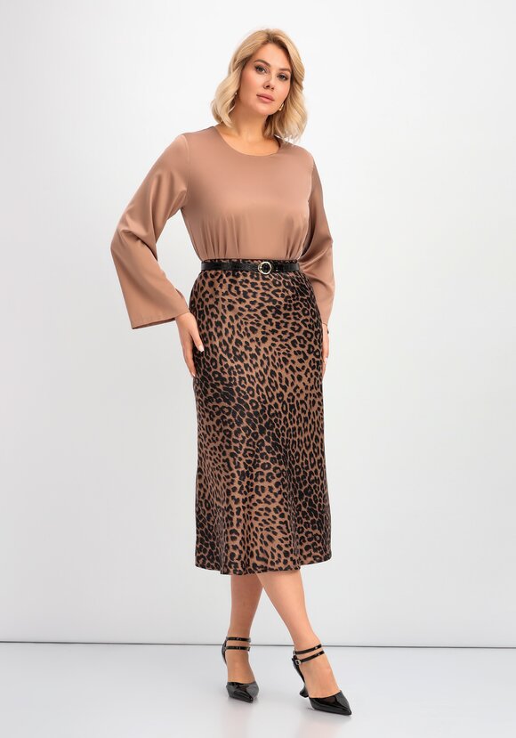 Юбка длины миди с шелком шир.  580, рис. 8