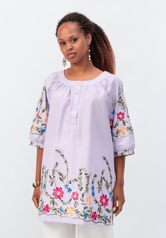 Блуза с цветочной вышивкой и рукавом реглан шир.  580, рис. 14