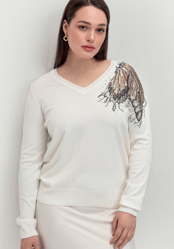 Джемпер с V-образным вырезом и рисунком шир.  580, рис. 11