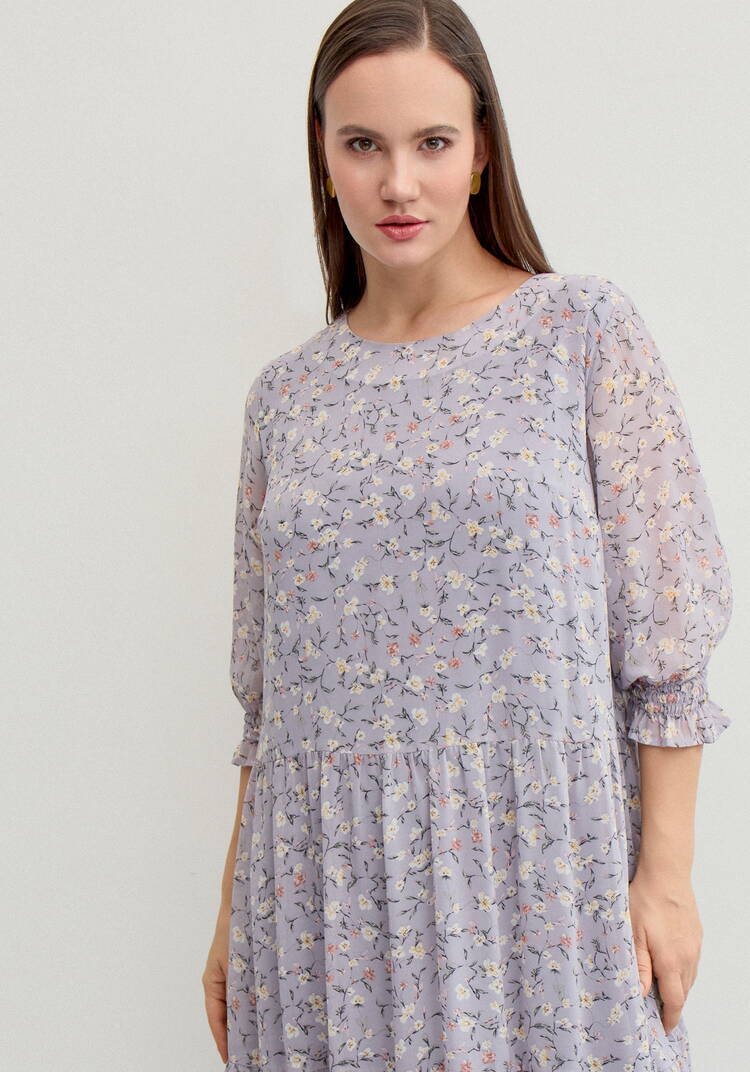 Платье миди из шифона с принтом шир.  750, рис. 16