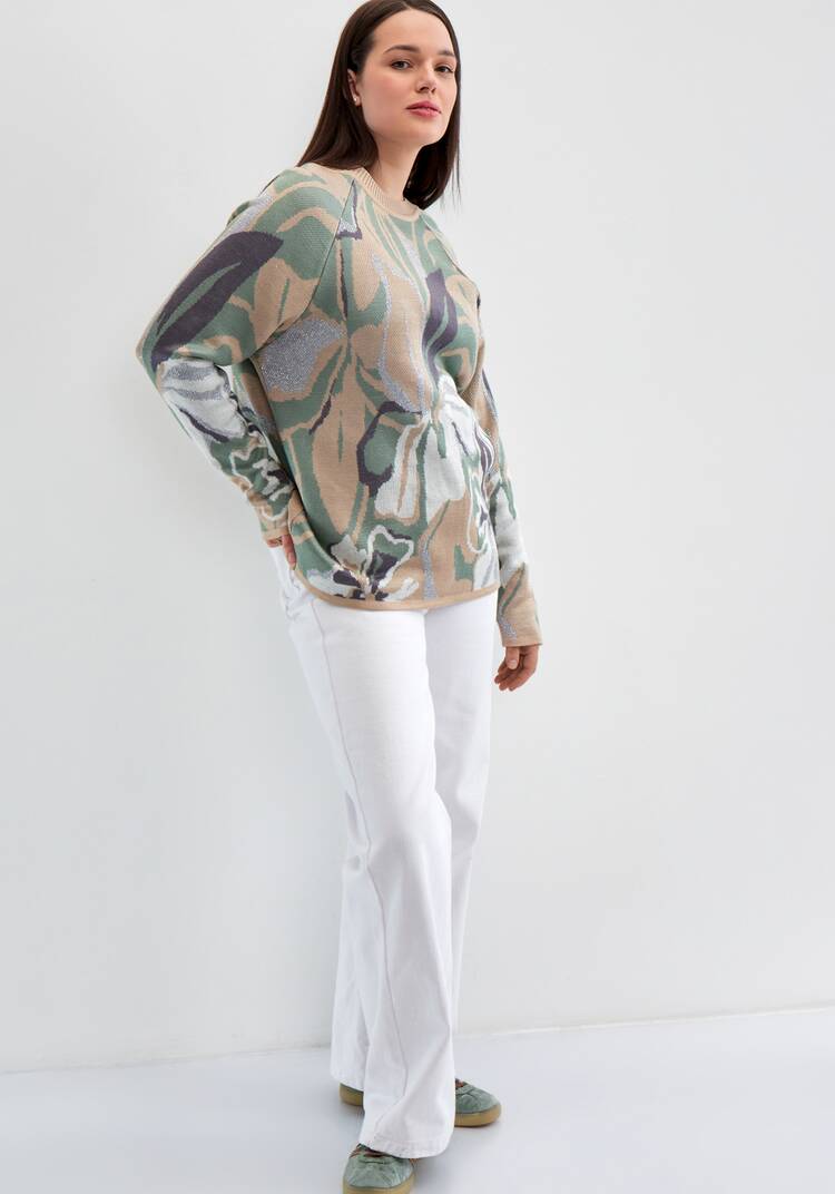 Джемпер с растительным орнаментом шир.  750, рис. 34