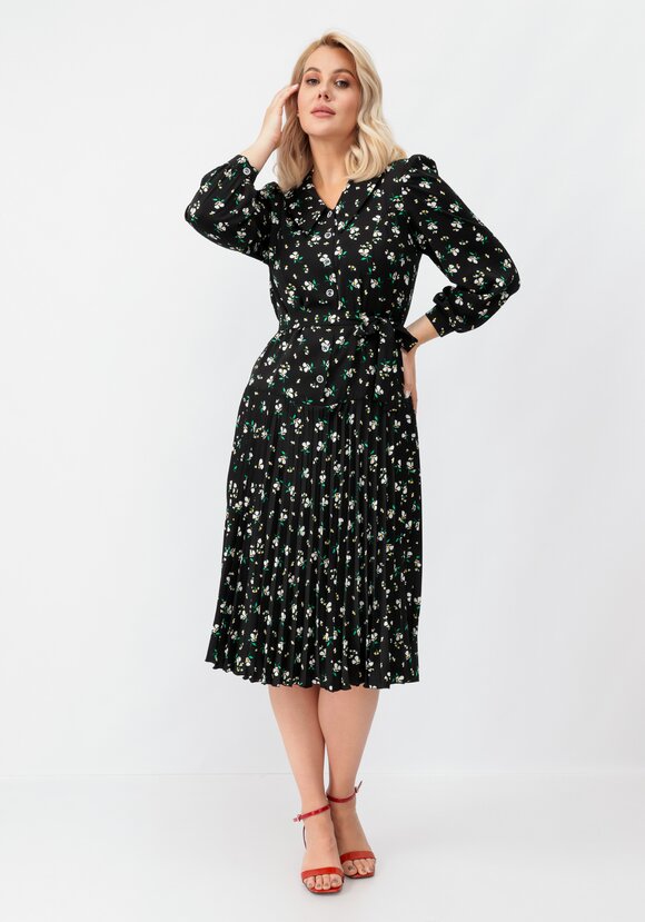 Платье прямого силуэта с юбкой-плиссе шир.  580, рис. 14