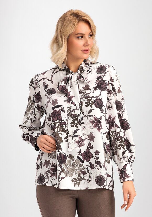 Блуза с бантом на воротнике шир.  580, рис. 8