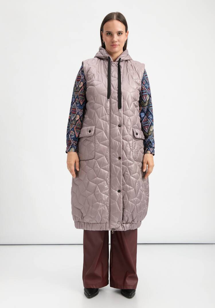 Жилет оверсайз удлинённый с капюшоном шир.  750, рис. 24